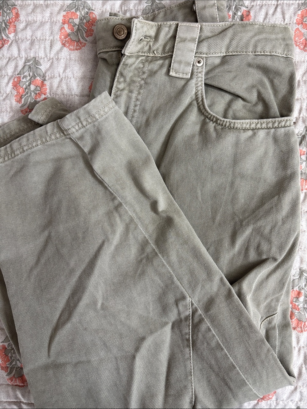 Zara Green Barrel Leg Jeans